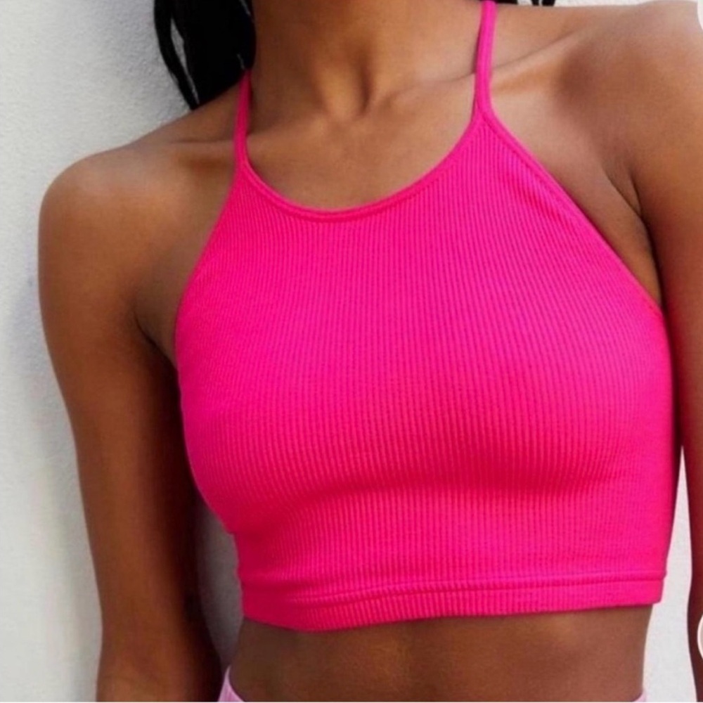 FP NWOT Movement by Free People Hot Pink Halter Top
